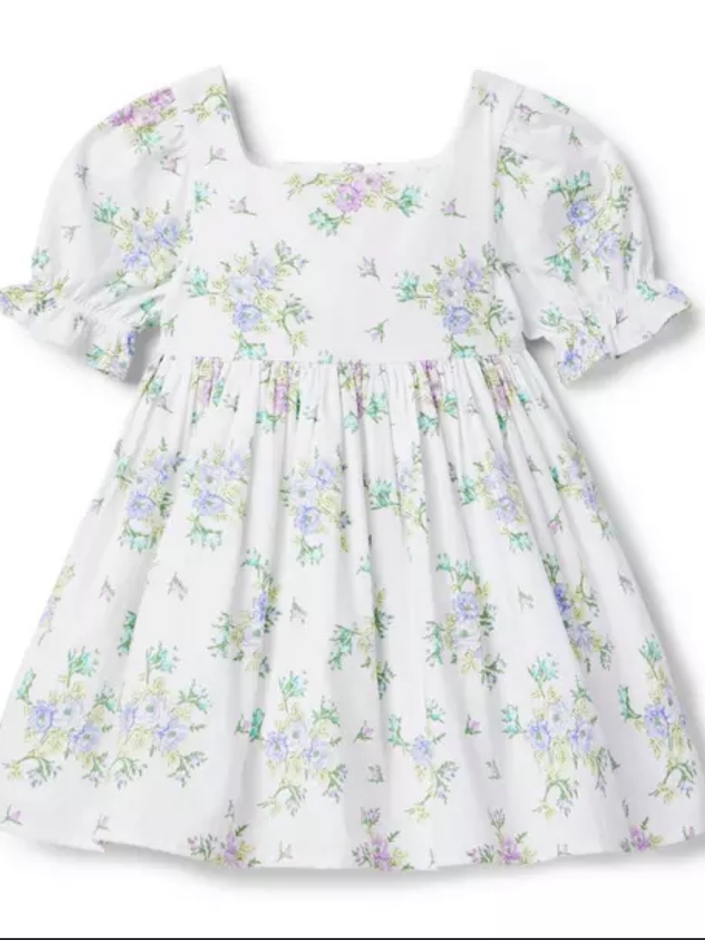 Janie & Jack Floral Seersucker Puff Sleeve Dress